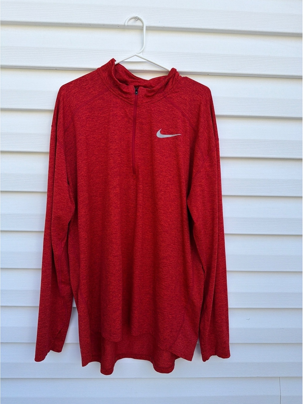 Nike Running Men's XXL Red Dri-FIT Quarter Zip Long Sleeve Pullover